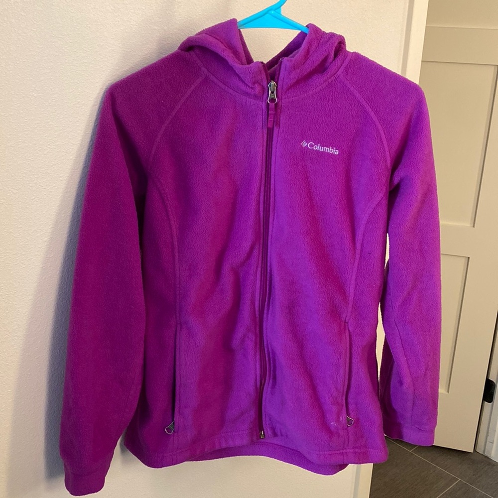 Girls Columbia fleece jacket with hood